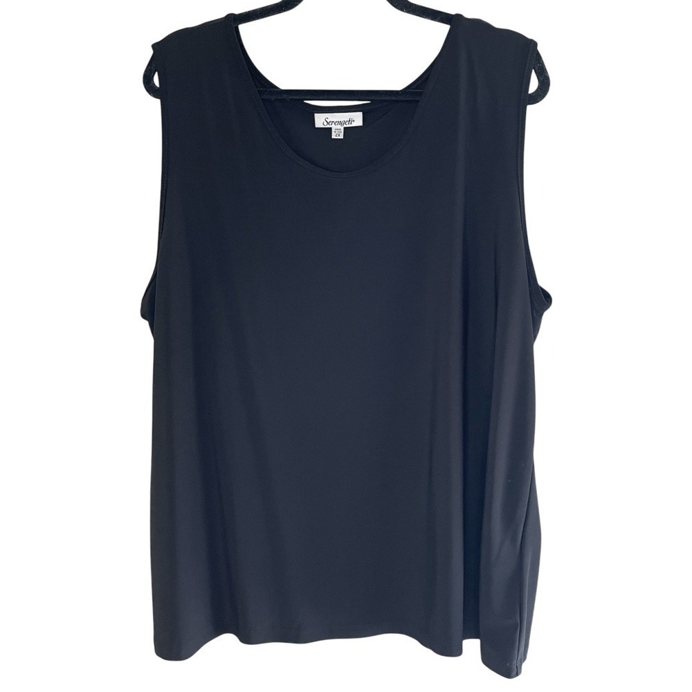 SERENGETI Black Sleeveless Top, 2X